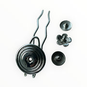 Hairpin de ibiza plate - incl. 3 gratis clickbuttons naar keuze - long (11cm haak) - hairpin