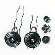Hairpin short plate - hairaccessoire - incl. 3 gratis clickbuttons naar keuze - hairpin long