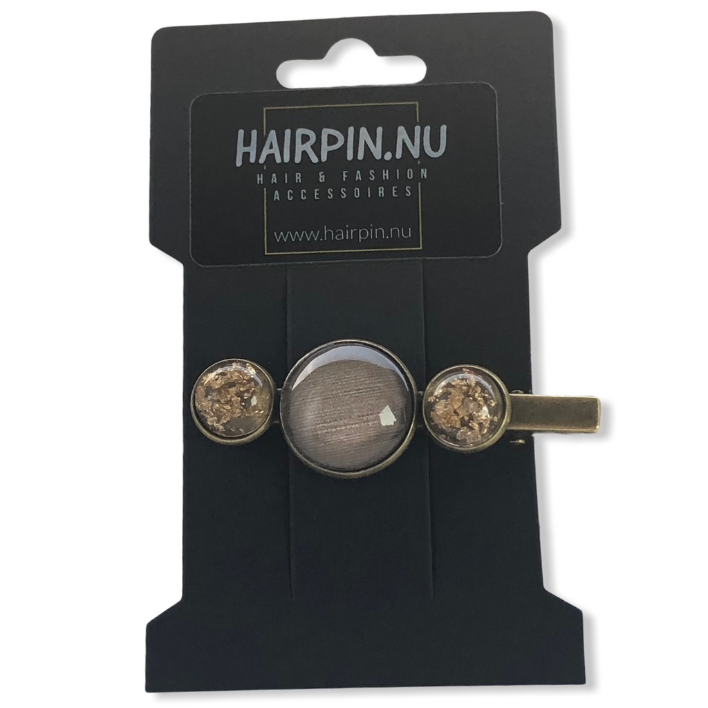 Hairclip cabochon Taupe/ Glossy - HAIRPIN.NU
