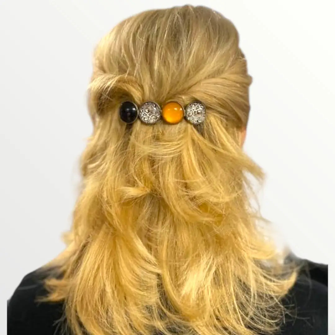 haarspeld-hairclip-bruin-groen-print-cabochon-haaraccessoire-haarsieraad