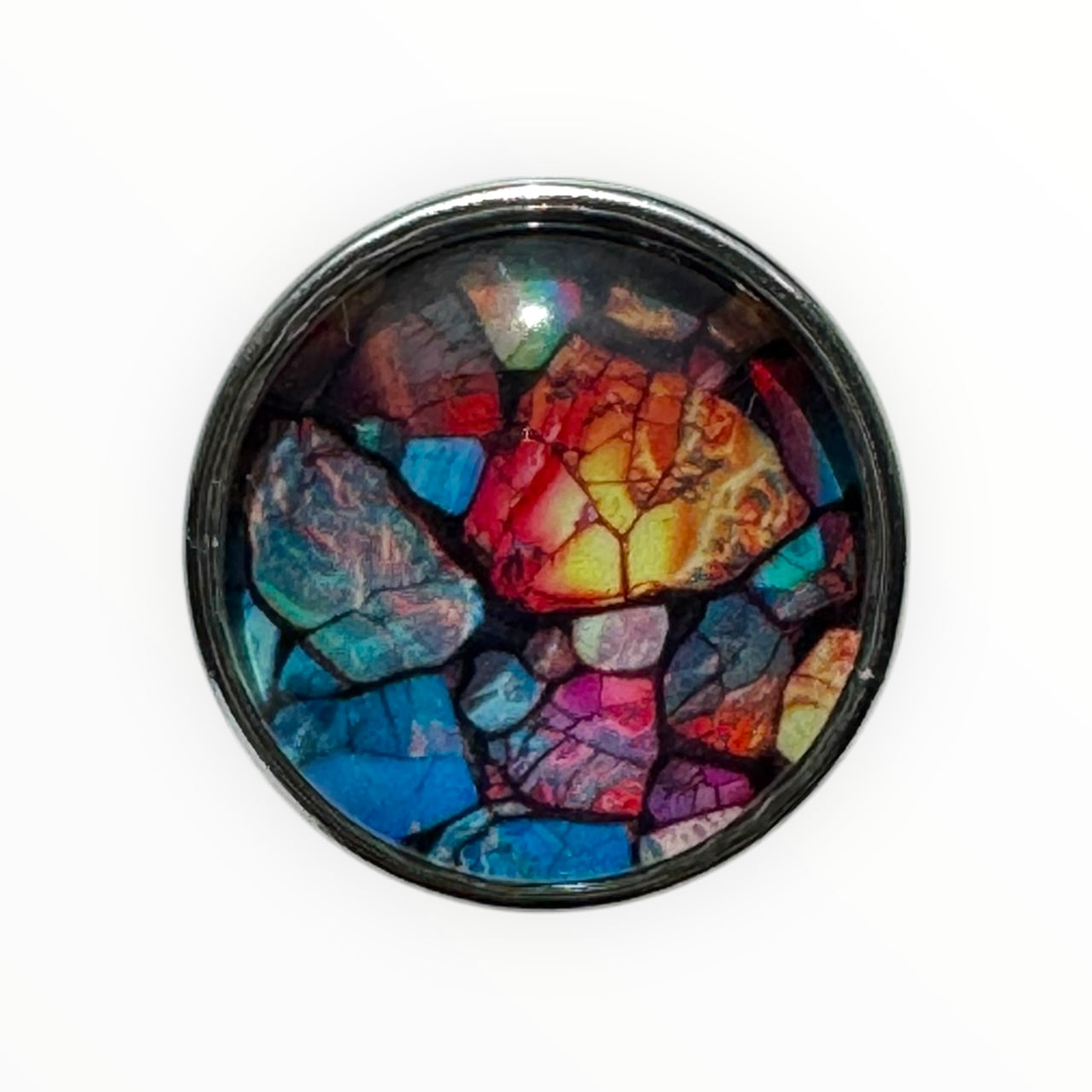 Metal Hairpin click / chunk button print 0116