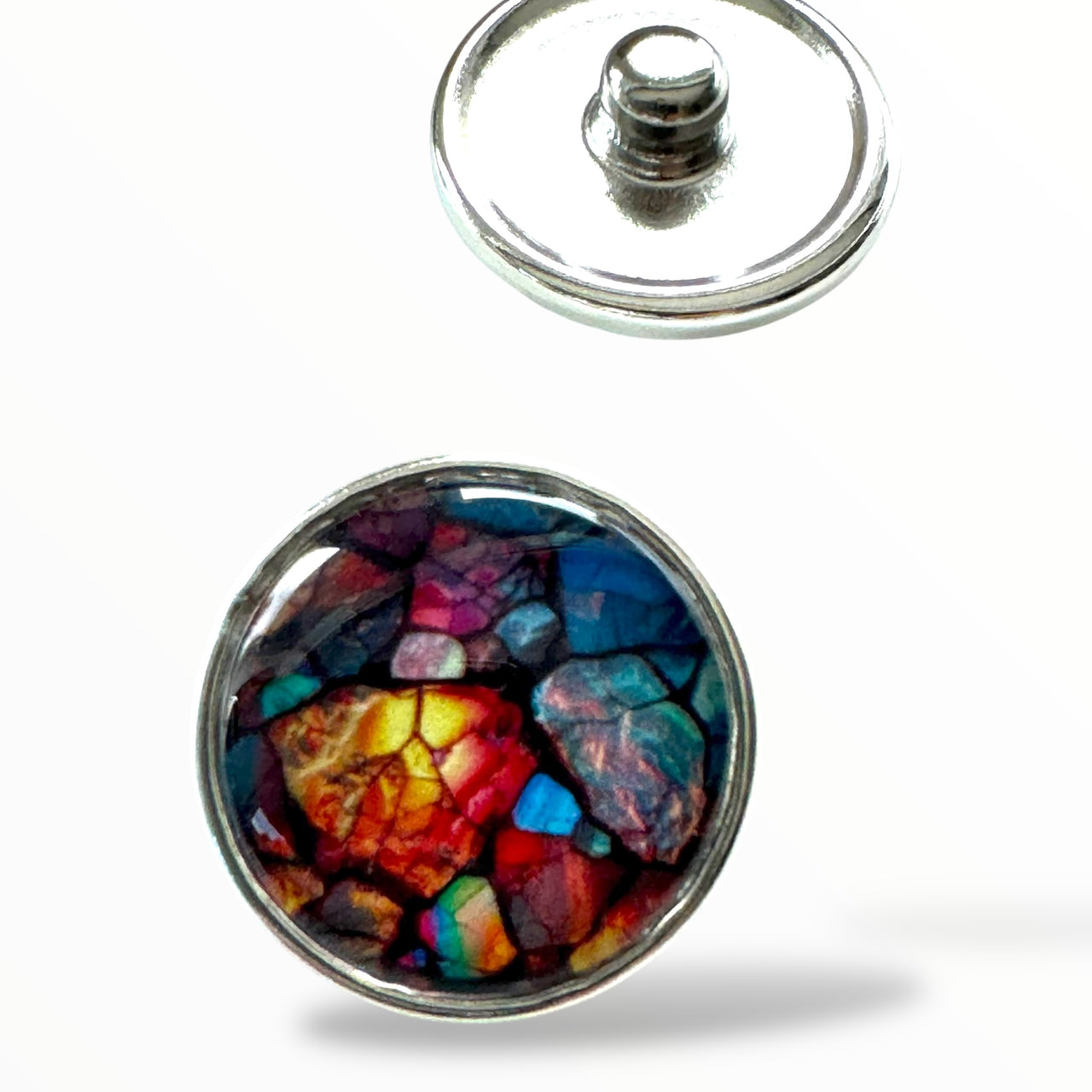 Metal Hairpin click / chunk button print 0116