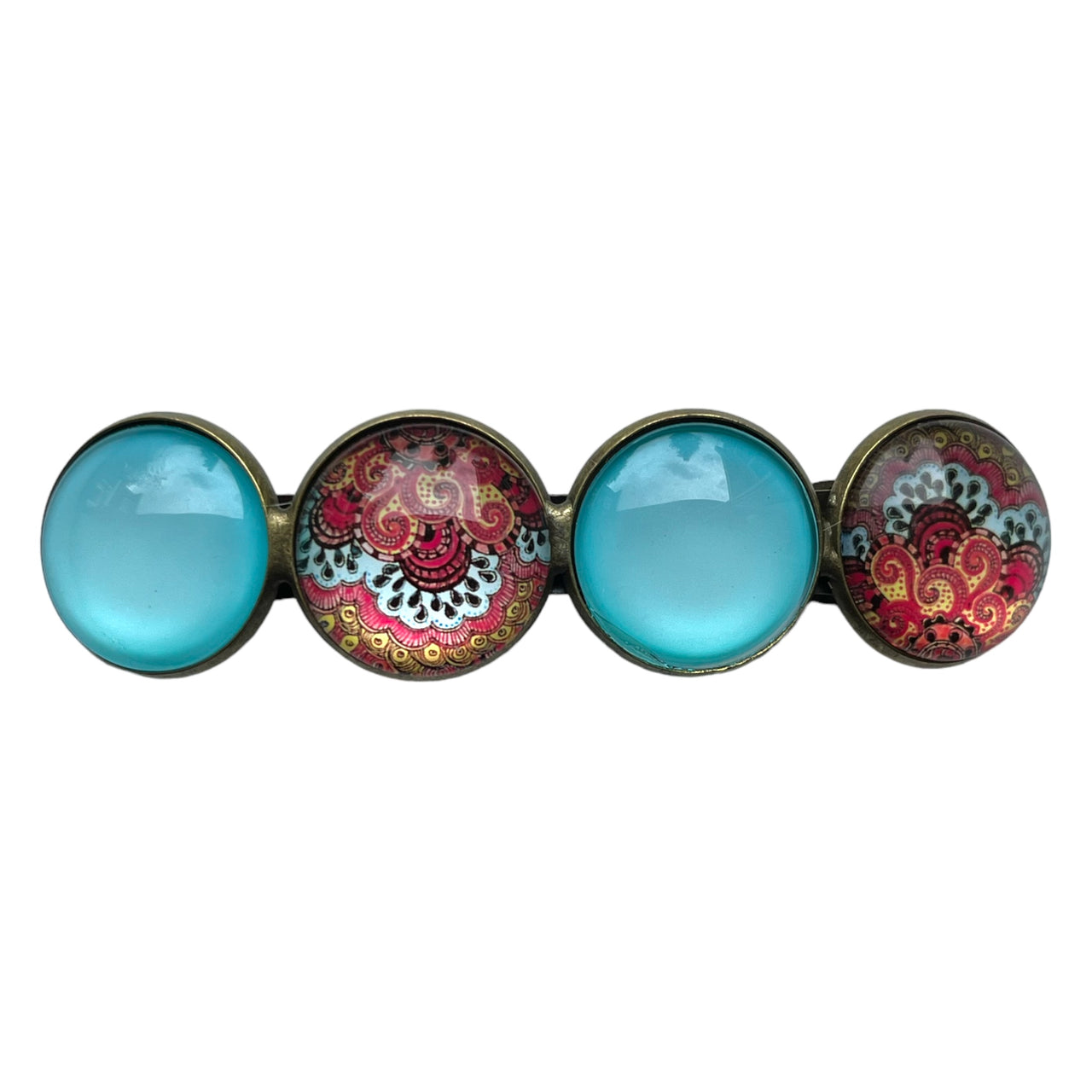 Color Hairclip haarspeld ibiza turquoise print XL