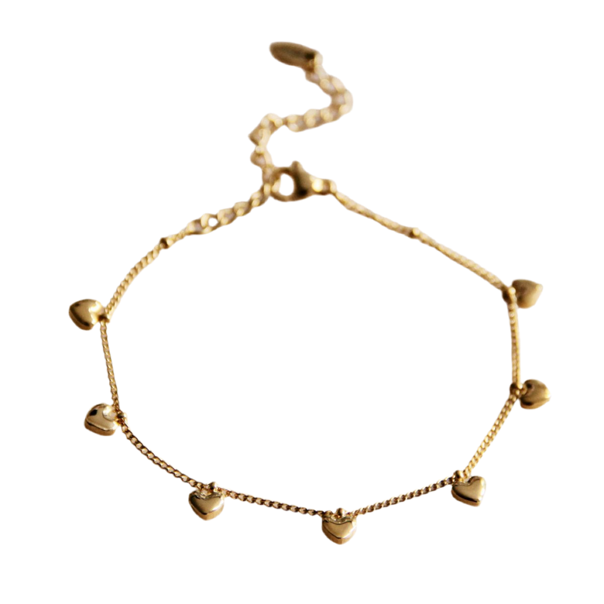 SA853: Bedelarmband met mini hartjes – goud