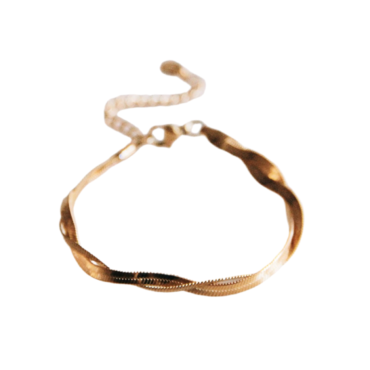 SA860 - Roestvrijstalen gevlochten slangenarmband - goud