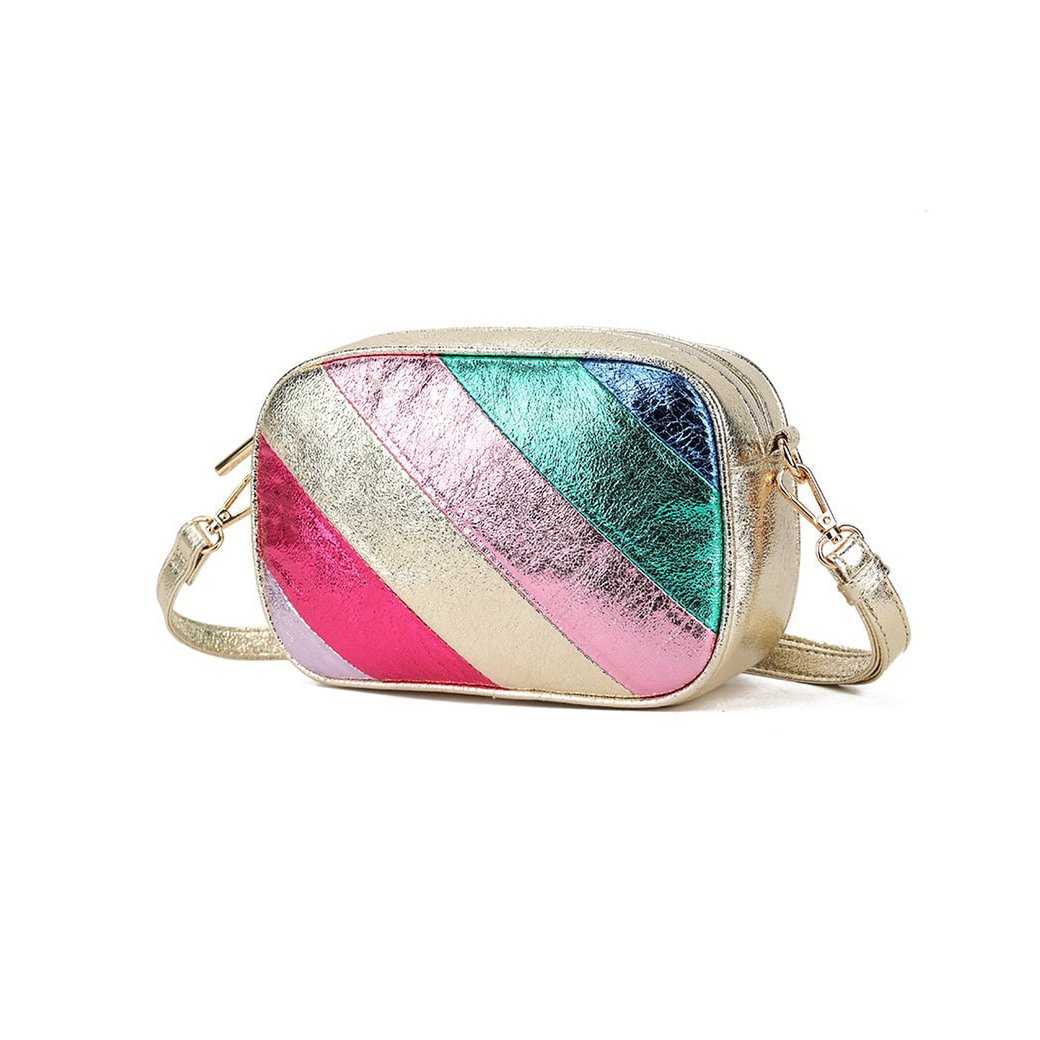 Kunstlederen rainbow schoudertas metallic | 70109