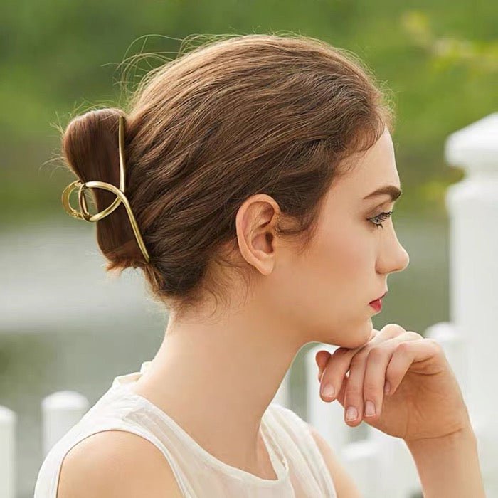 Minimalistische lijn grote klauw metalen haarclips