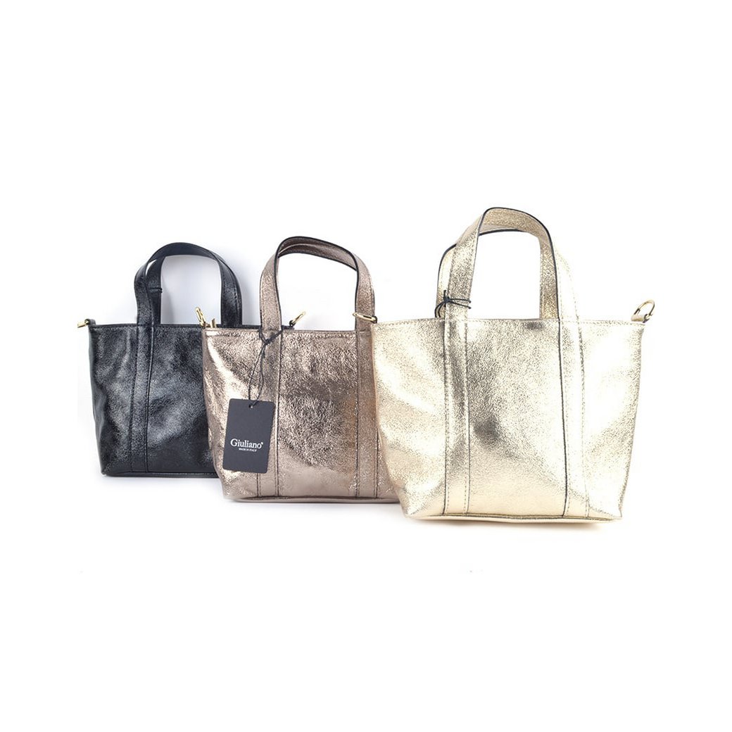 Lederen Mini shopper Metallic | 552937