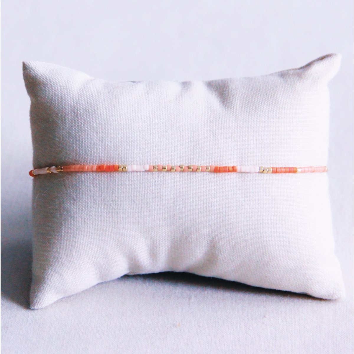 Miyuki armband nude/oranje/zalm
