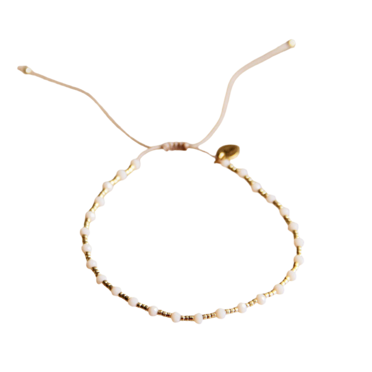 FW150: Facet armband met vergulde miyuki - nude