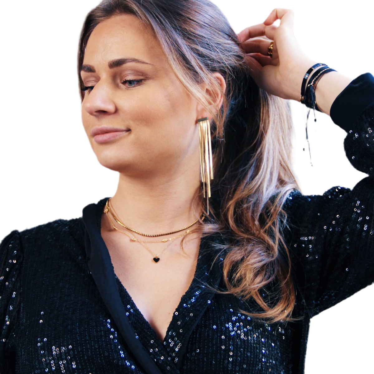 Roestvrij stalen ketting met fijne madeliefjesbloemen - goud