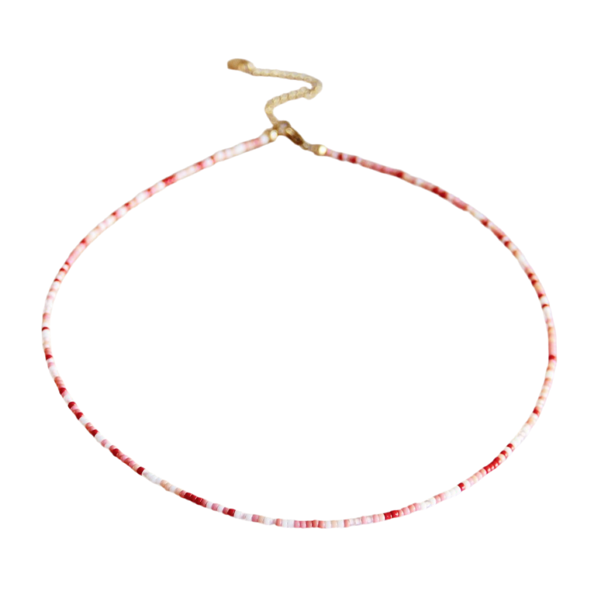 BK101: Halsketting met kralen MIX PINK