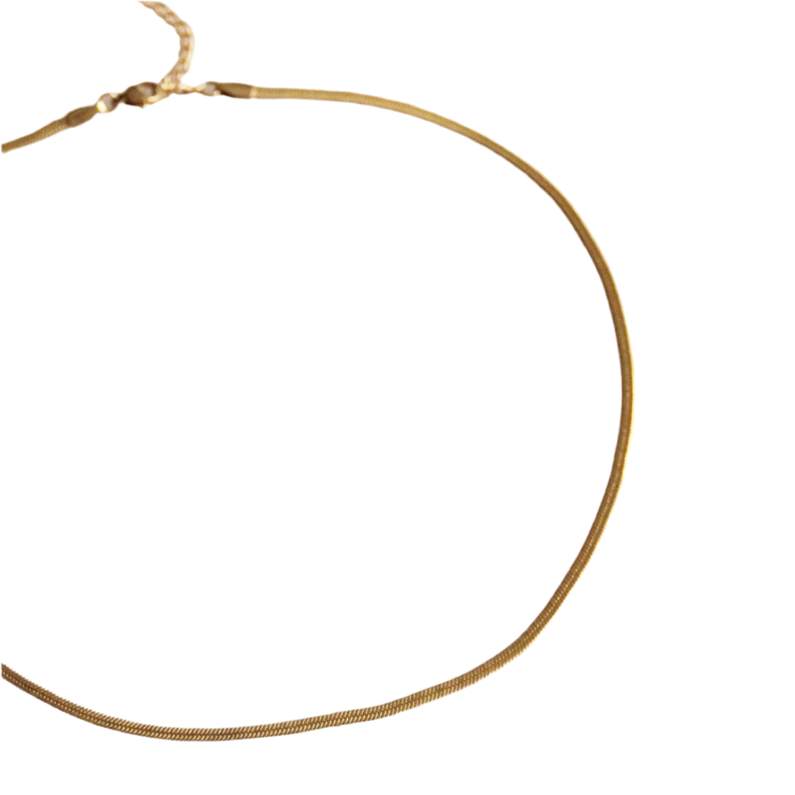 Platte “Snake” ketting 3mm - goudkleur