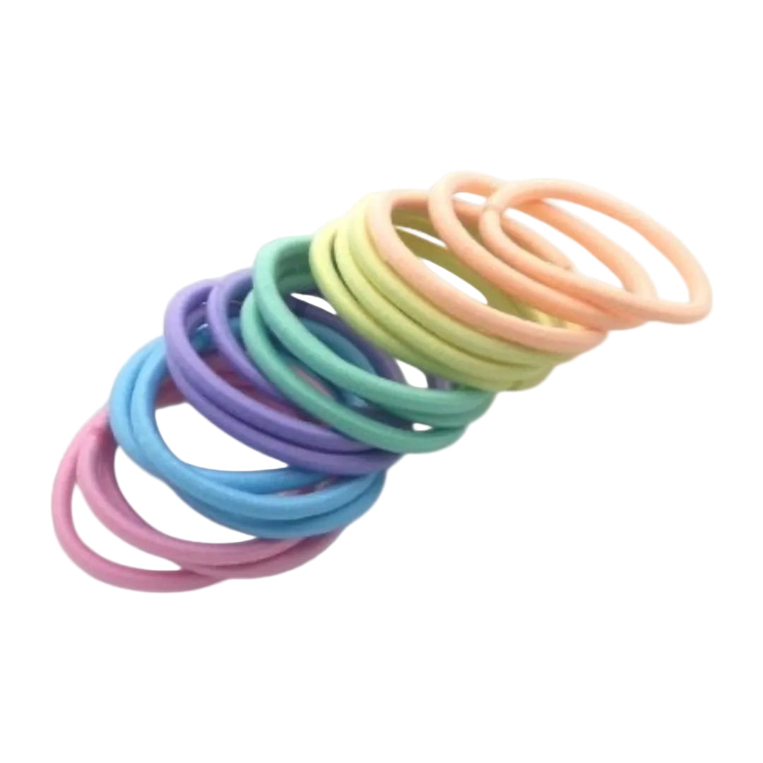 Haarelastiek set – 18 stuks soft pastel kleurenmix