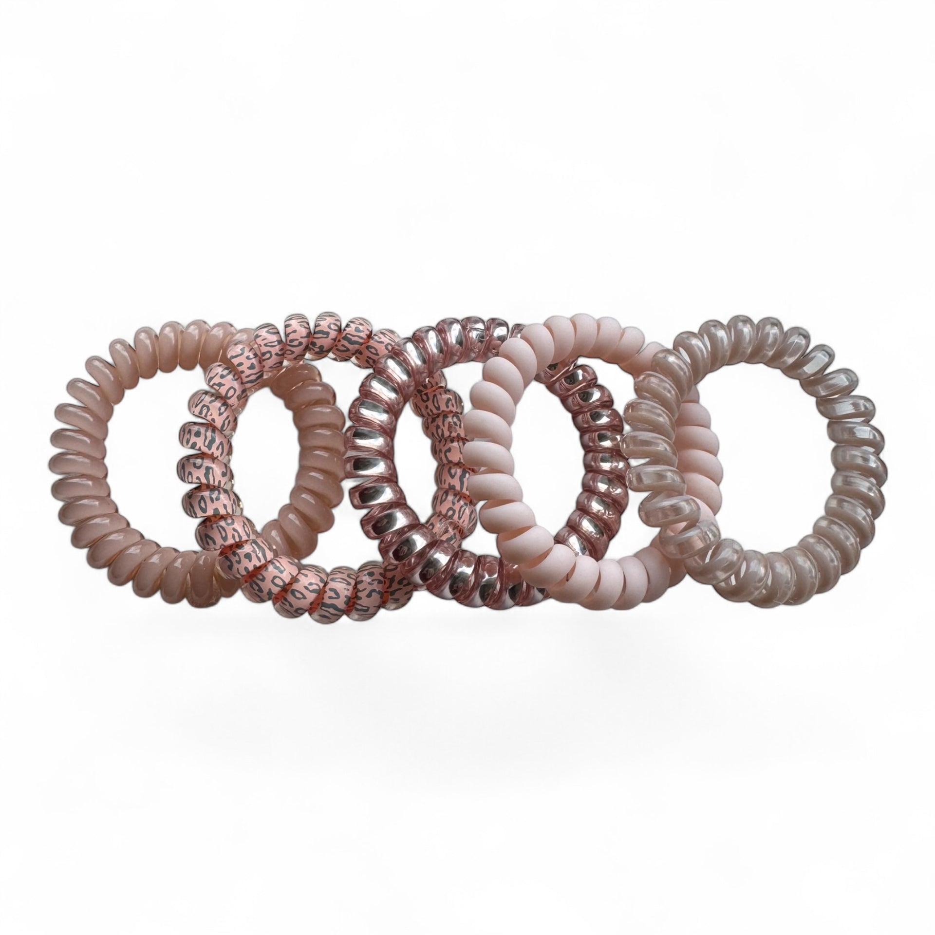 Haarelastiek-spiraal-ribbels-nude-5stuks