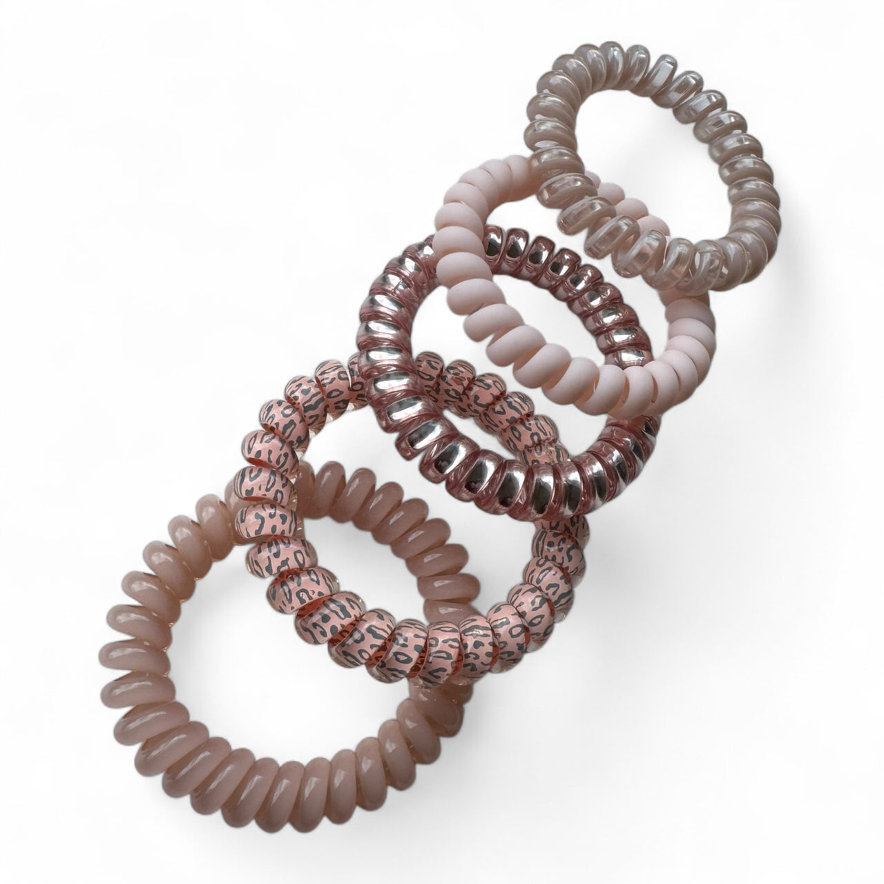 Haarelastiek-spiraal-ribbels-nude-5stuks