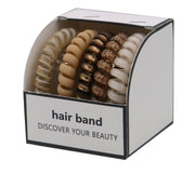 Haarelastiek-spiraal-ribbels-bruin-5stuks