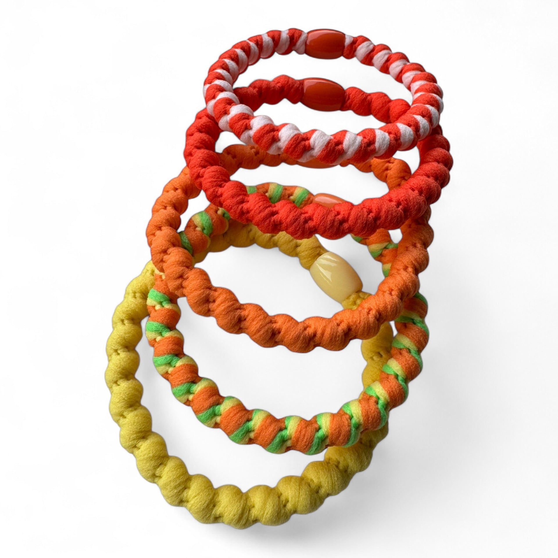Haarelastiekjes - Armbandjes soft summer Knekkies 5 stuks oranjemix