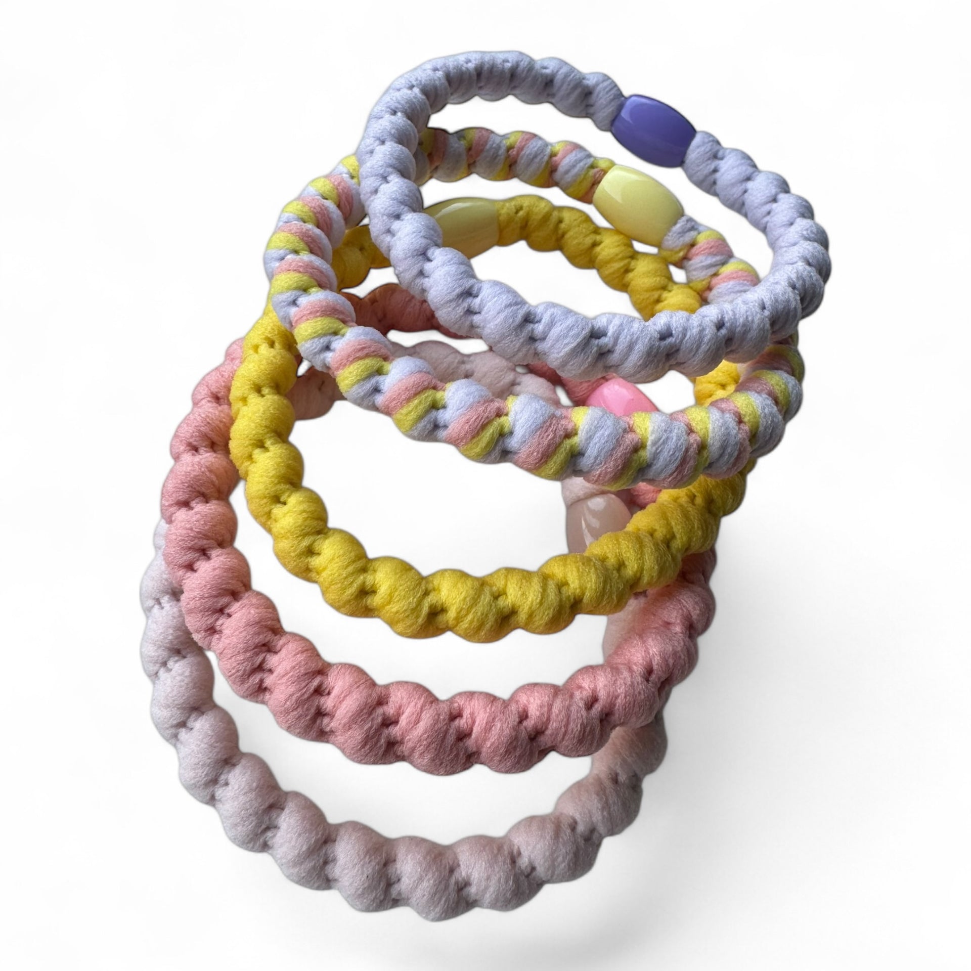 Haarelastiekjes - Armbandjes soft summer Knekkies 5 stuks pastelmix