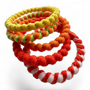 Haarelastiekjes - Armbandjes soft summer Knekkies 5 stuks oranjemix