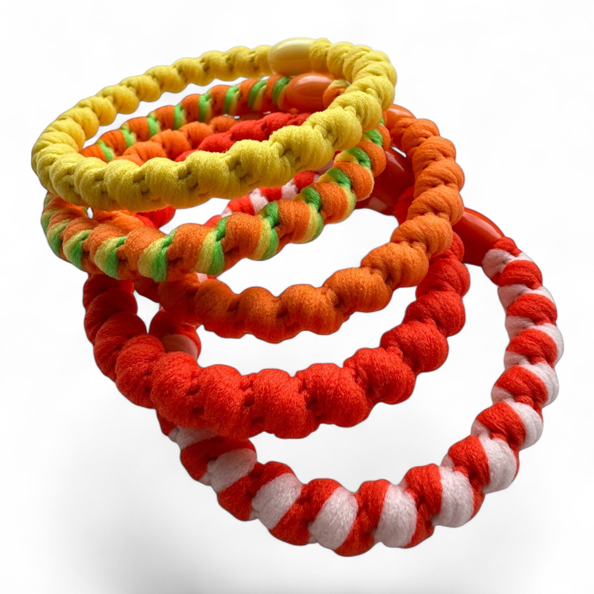 Haarelastiekjes - Armbandjes soft summer Knekkies 5 stuks oranjemix