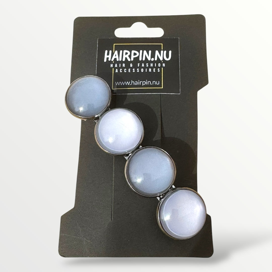 Grijze Haarspeld XL stijlvol verpakt – ideaal als cadeau, handgemaakt haaraccessoire van Hairpin.nu
