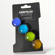Haarspeld Color Hairclip XL blauw-olijf-bruin in luxe verpakking – ideaal als cadeautip