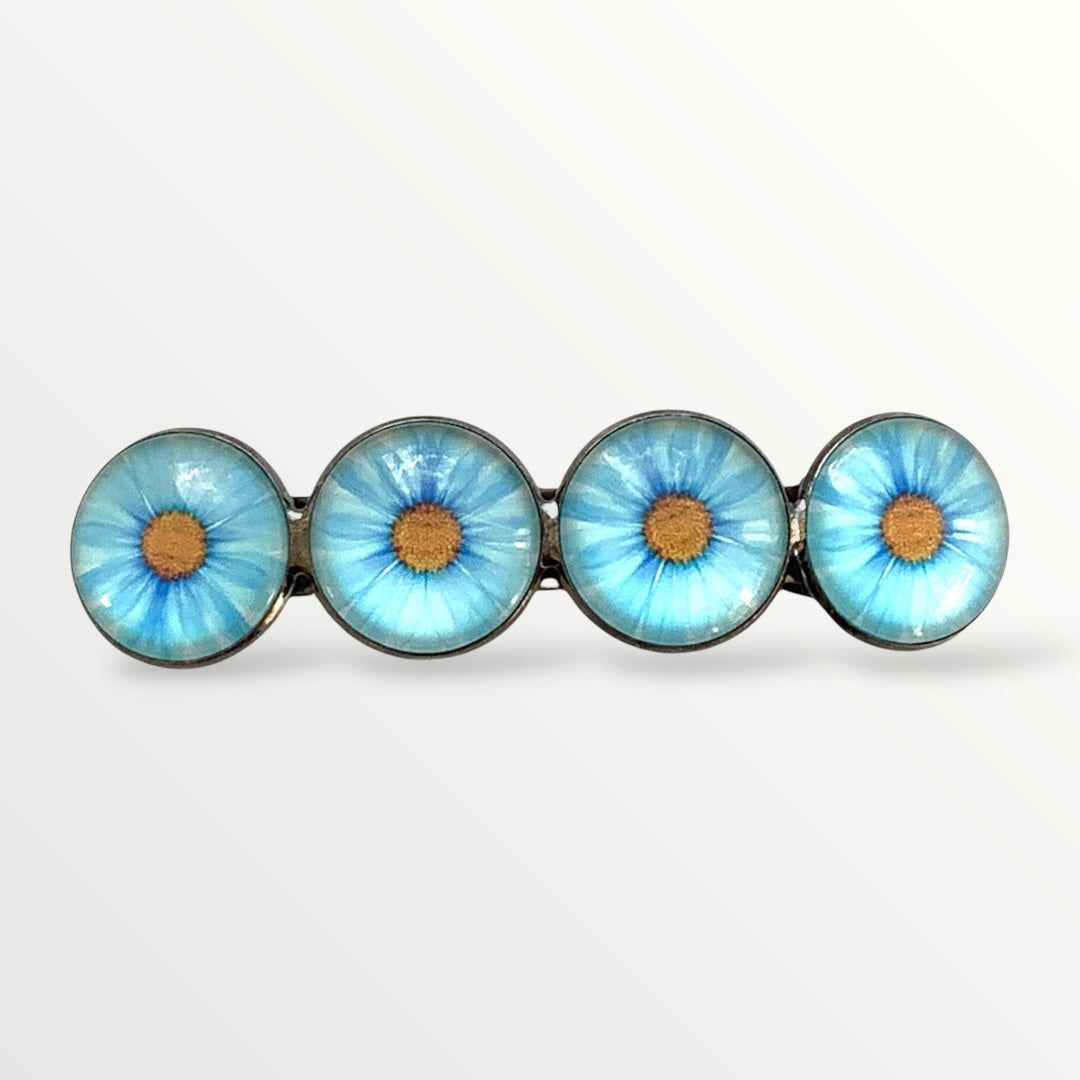 Color Hairclip haarspeld flowers blue XL