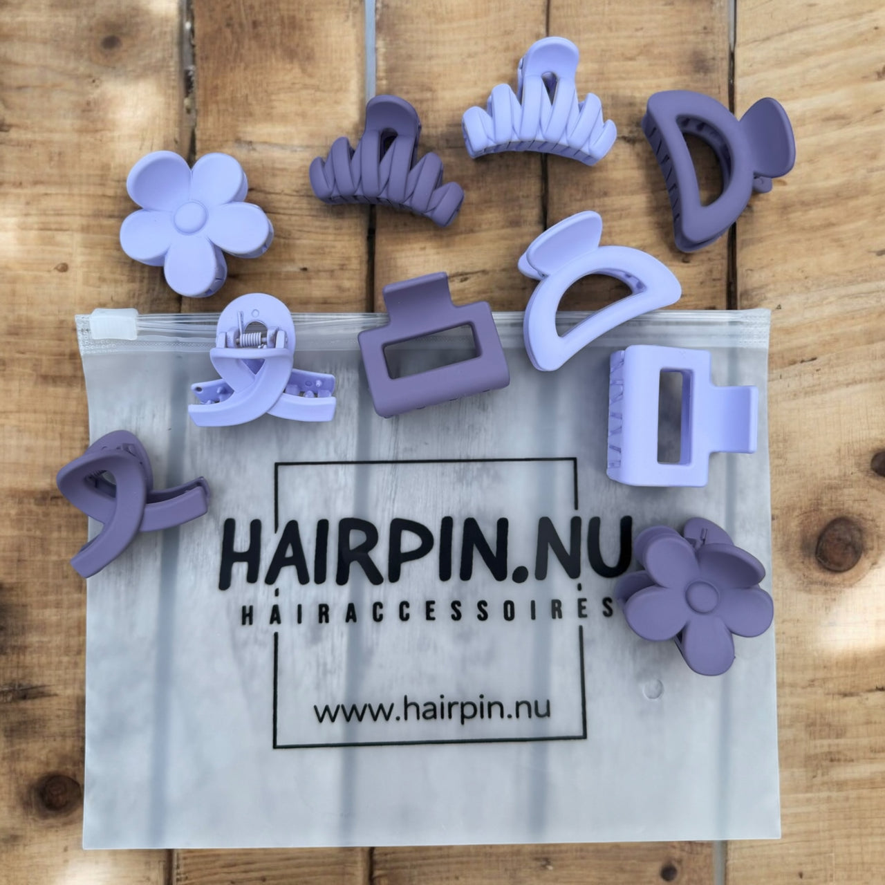 Haarklem set 10 stuks paars - lila mix