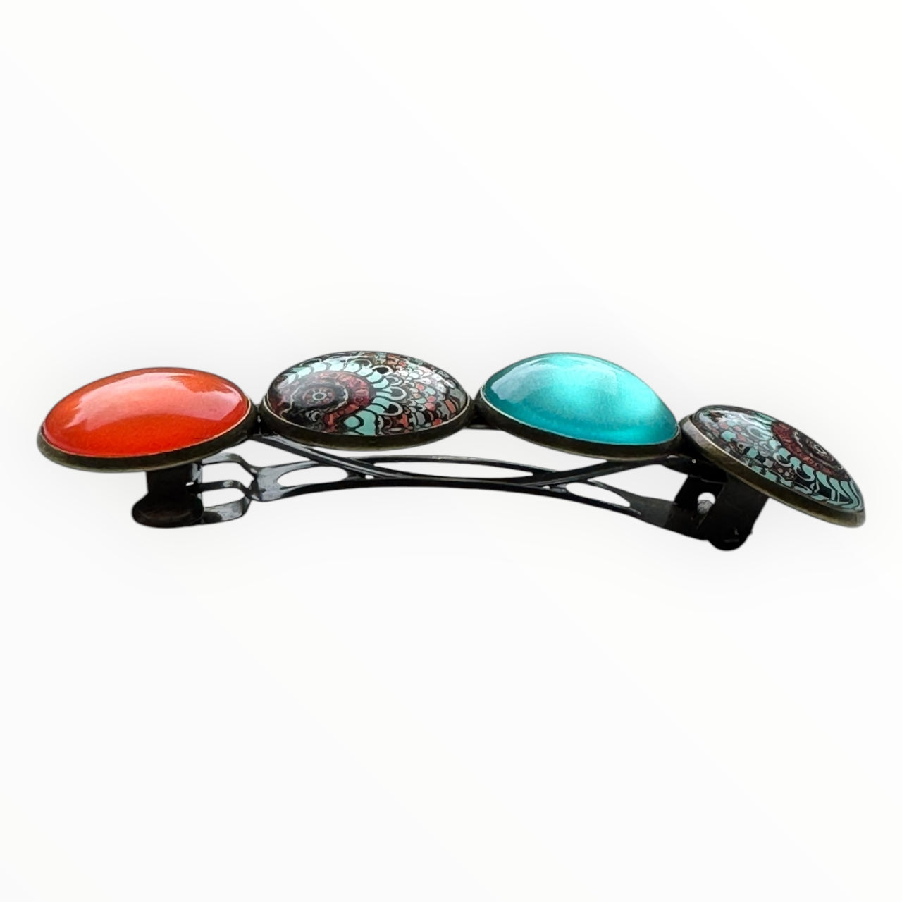 Color Hairclip XL glas cabochon haarspeld 026 b