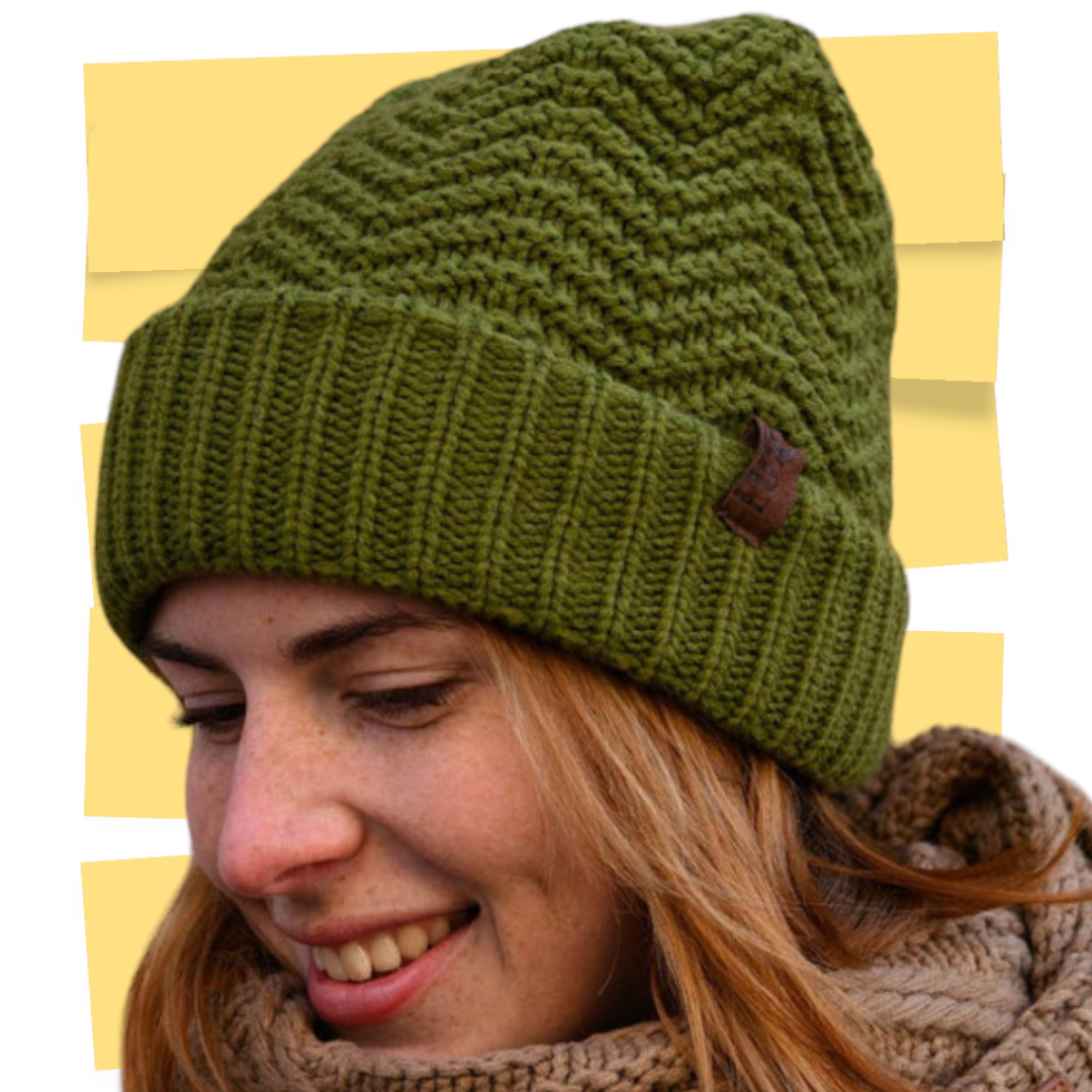 Beanie kaki warme winter muts