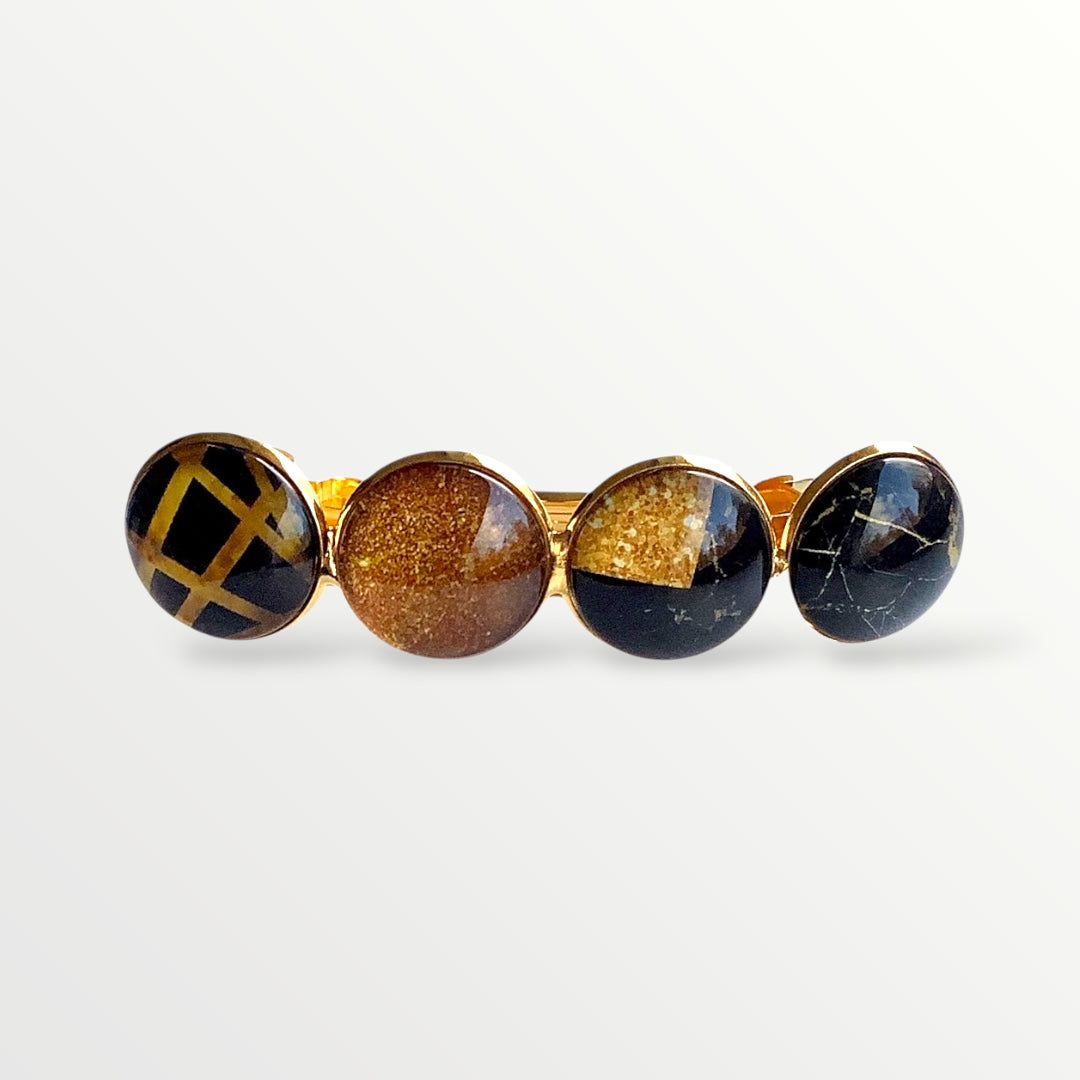 Color Hairclip haarspeld zwart goud XL