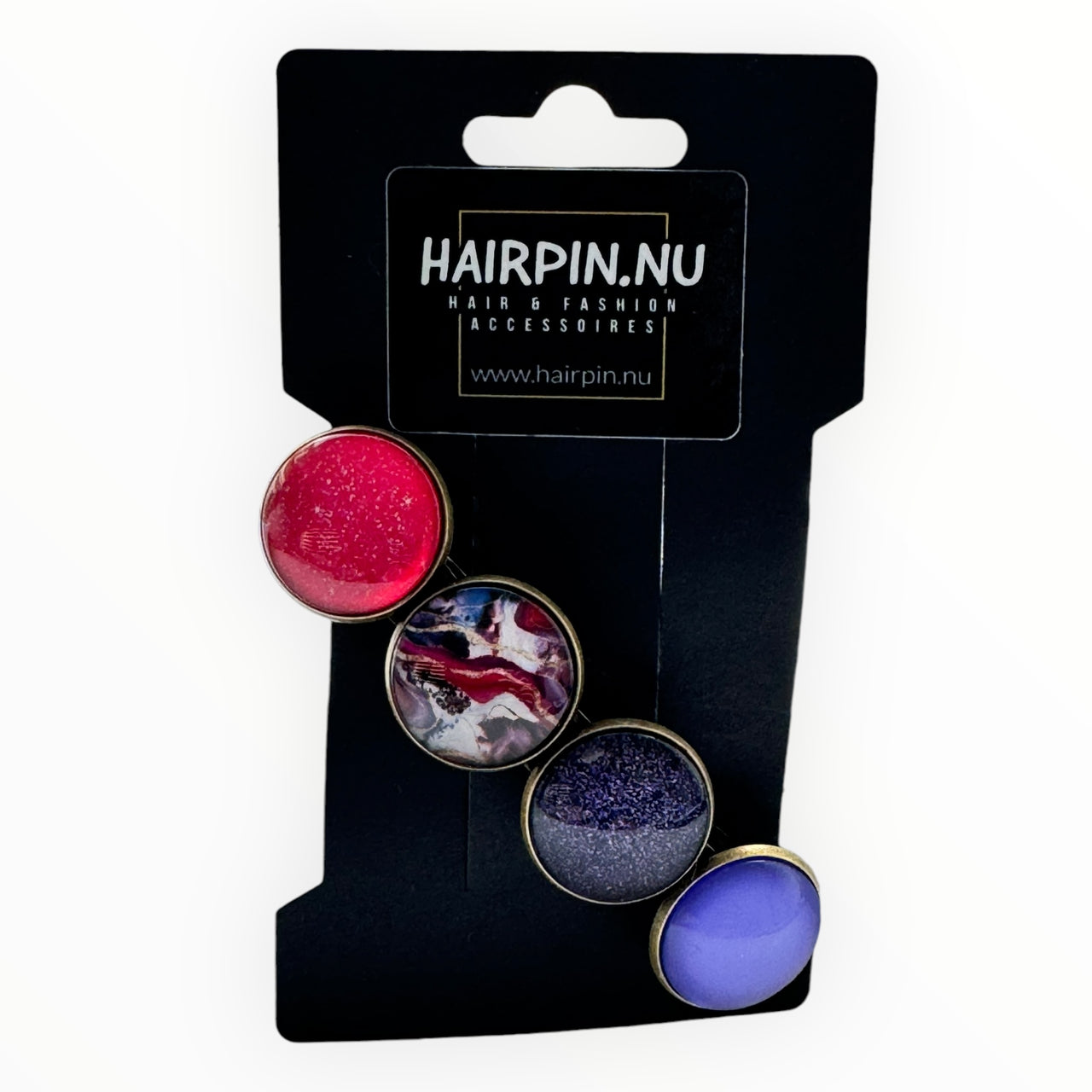 Color Hairclip XL glas cabochon haarspeld print 0189