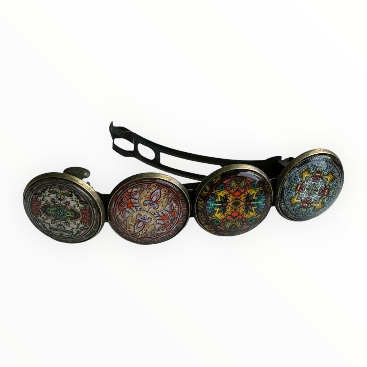 Color Hairclip XL glas cabochon haarspeld print 0194
