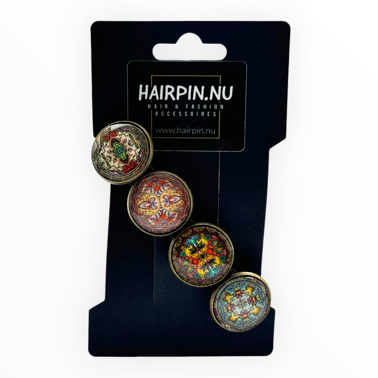 Color Hairclip XL glas cabochon haarspeld print 0194