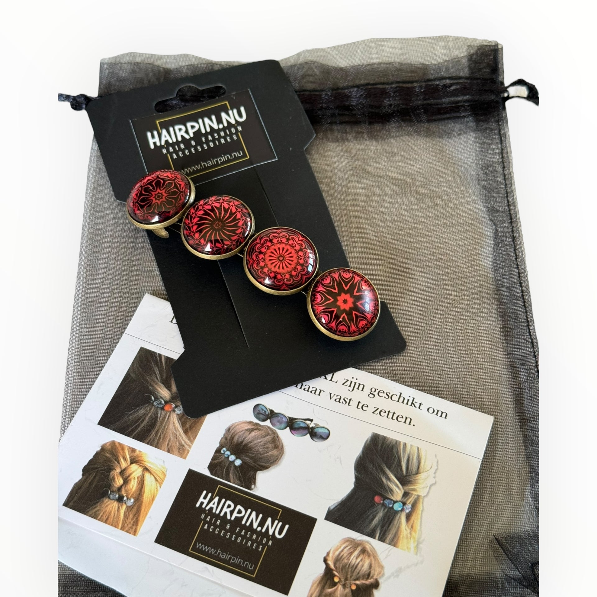 haarspeld-cabochon-Bohemian-Ibiza-boho-rood-zwart-print-hairpin_nu