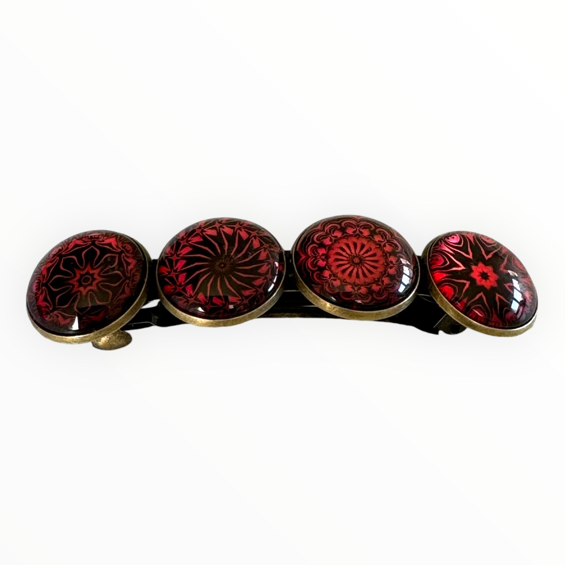 haarspeld-cabochon-Bohemian-Ibiza-boho-rood-zwart-print-hairpin_nu