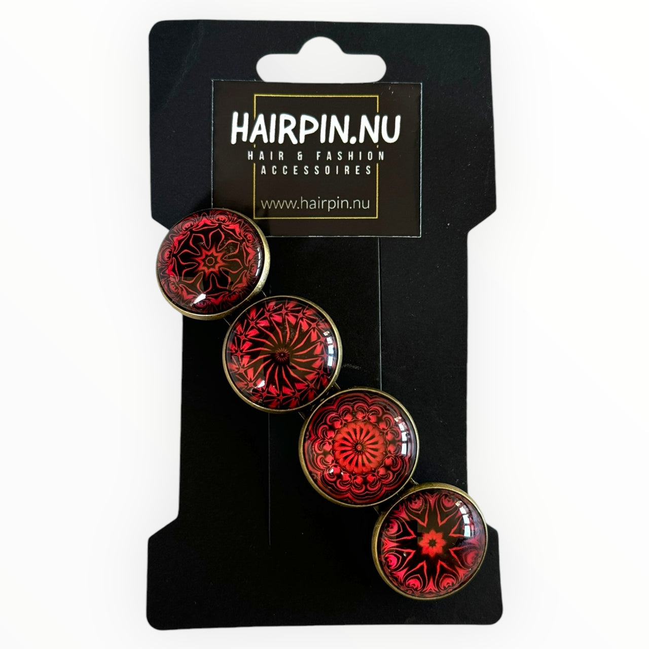 haarspeld-cabochon-Bohemian-Ibiza-boho-rood-zwart-print-hairpin_nu
