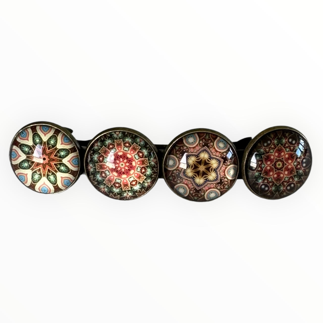 Hairclip XL glas cabochon haarspeld multi nature print 0199