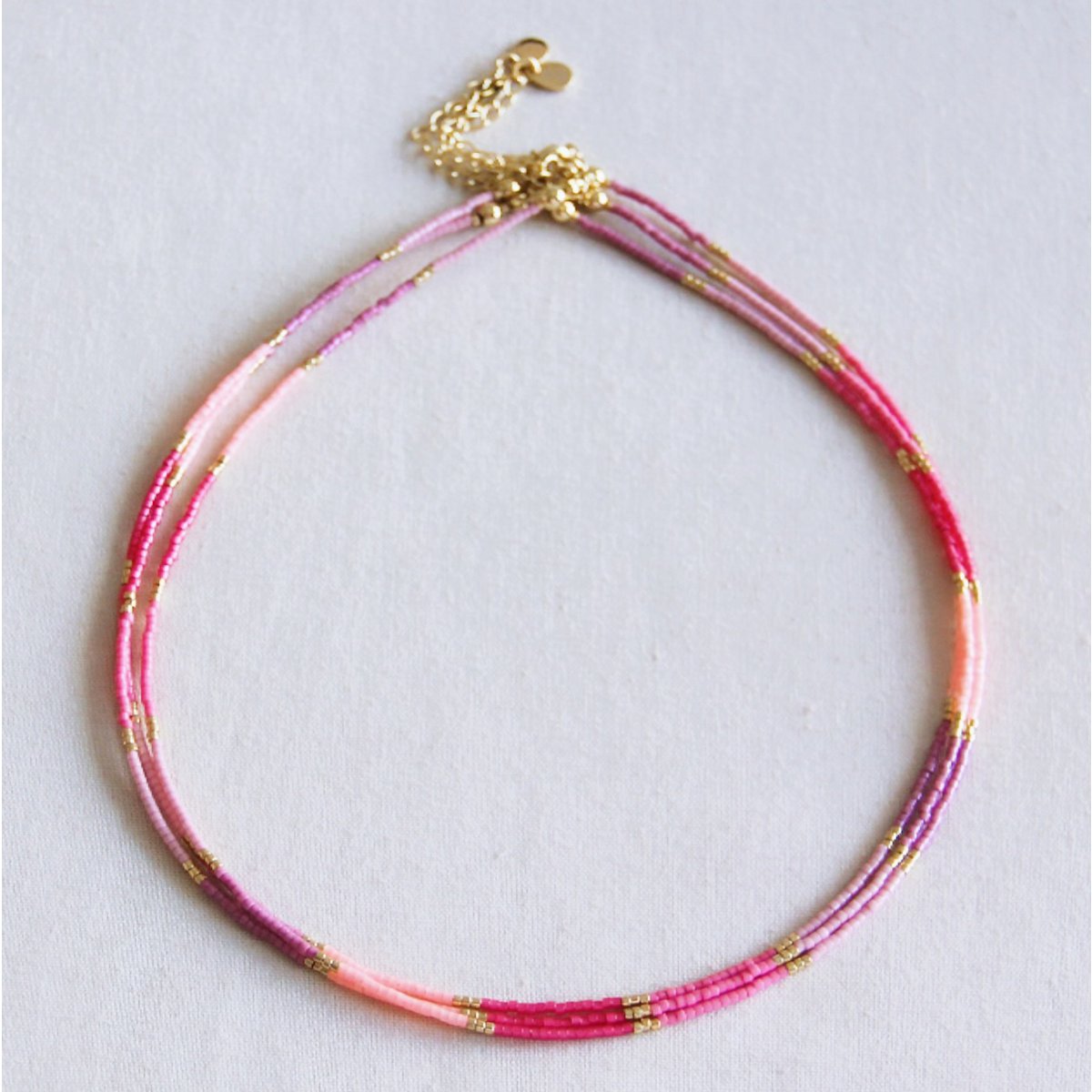 Kralen ketting roze mix