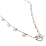 Armband kapitel slot met muntjes zilverkleur