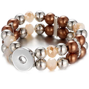 Armband kralen clicks /buttons style - bruin/peach