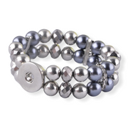 Armband kralen clicks /buttons style - zilver/grijs