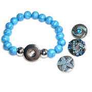 Armband kralen clicks incl. 2 buttons blauw