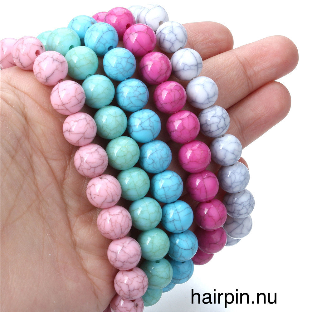 Armband kralen clicks incl. 2 buttons blauw