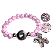 Armband kralen clicks incl. 2 buttons lichtroze