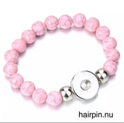 Armband kralen clicks incl. 2 buttons lichtroze