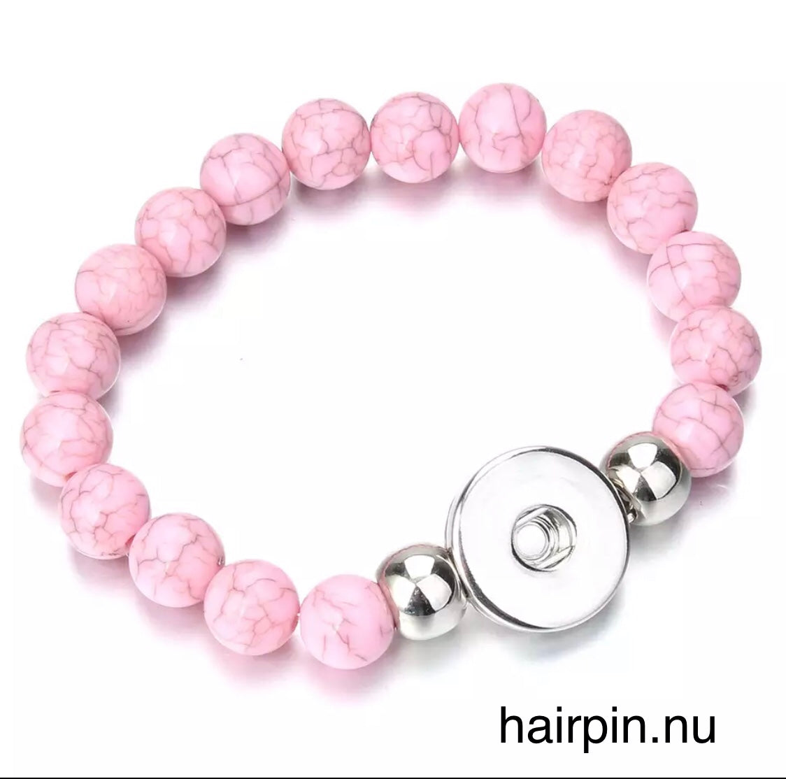 Armband kralen clicks incl. 2 buttons lichtroze