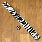 Armband voor click buttons - leder trio zebra