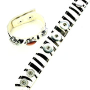 Armband voor click buttons - leder trio zebra